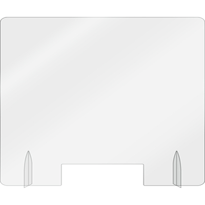 AARCO FPS3036 30" x 36" Clear Acrylic With Pass Through Freestanding Protection Shield