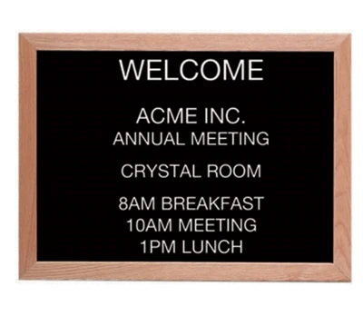 AARCO AOFD1824L Wall Mounted Oak Message Center Board