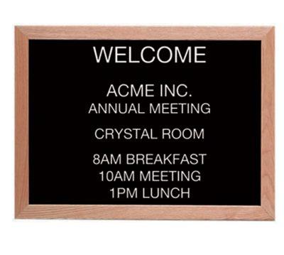 AARCO AOFD1824L Wall Mounted Oak Message Center Board