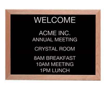 AARCO AOFD1824L Wall Mounted Oak Message Center Board