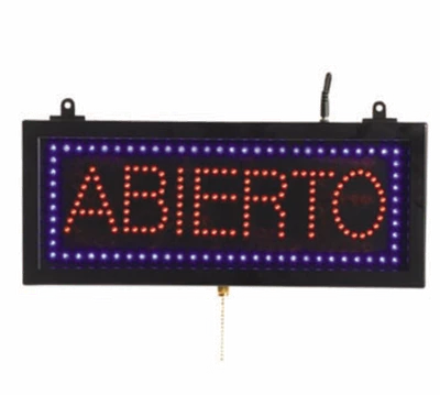 AARCO ABI08S 16.13"W x 6.75"H "ABIERTO" (3) Display Modes LED Sign