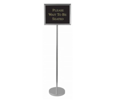 AARCO TY-2CH 15" W x 54" H Silver Director Sign Stand