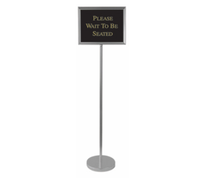 AARCO TY-2CH 15" W x 54" H Silver Director Sign Stand