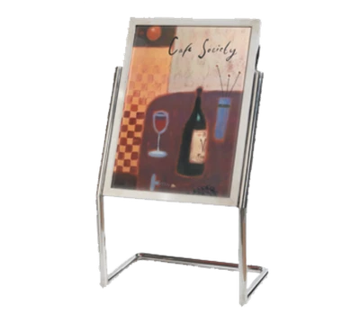 AARCO P-15C 25" W x 48" H Chrome Broadcaster Display Stand