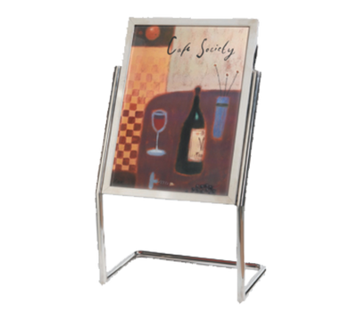 AARCO P-15C 25" W x 48" H Chrome Broadcaster Display Stand