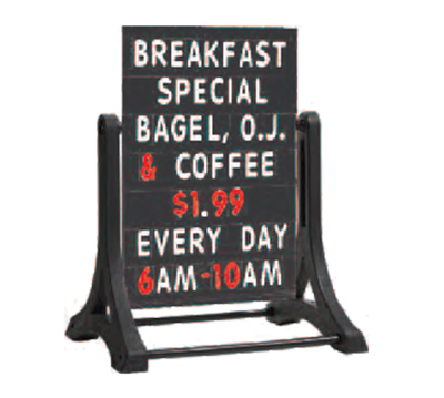 AARCO ROC-5 32" W x 42" H Letter Board Aluminum The Rocker Sidewalk Sign