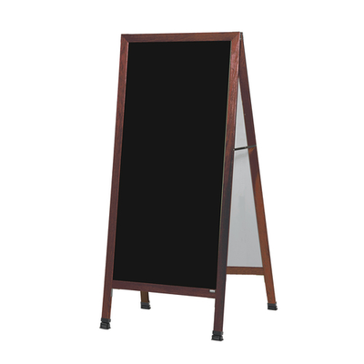 AARCO MLA11 30" W x 68" H Cherry Lacquer Finish Markerboard Wood Sidewalk Markerboard