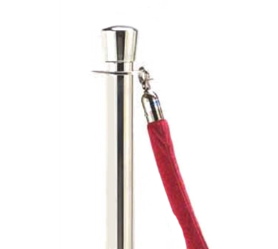 AARCO Tr-3 5' Red Velour Form-A-Line Rope with Polished Chrome Snap Hook