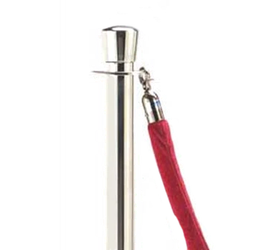 AARCO Tr-3 5' Red Velour Form-A-Line Rope with Polished Chrome Snap Hook