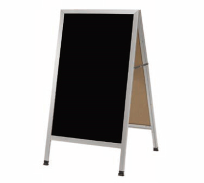 AARCO AA-1BP 24"W x 42"H Black Acrylic Aluminum Sidewalk Markerboard