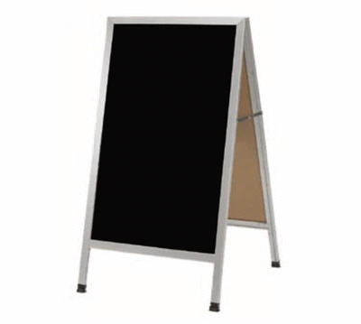 AARCO AA-1BP 24"W x 42"H Black Acrylic Aluminum Sidewalk Markerboard