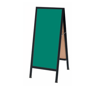 AARCO BA-311SG 18"W x 42"H Green Porcelain Aluminum Sidewalk Chalkboard