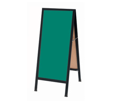 AARCO BA-311SG 18"W x 42"H Green Porcelain Aluminum Sidewalk Chalkboard