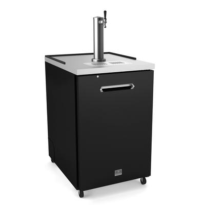 Kelvinator KCHBBD1D1T 1 Keg Capacity Black Stainless Steel One Single Faucet Columns Draft Beer Cooler - 115 Volts
