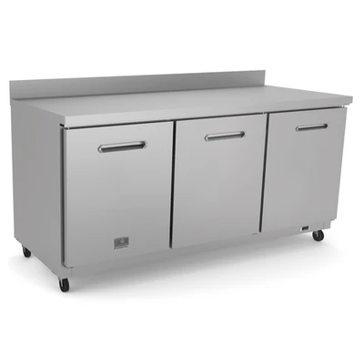 Kelvinator KCHUCWT72R 72" W (3) Solid Hinged Doors Reach In Three-Section Undercounter Refrigerator - 115 Volts 400 Watts