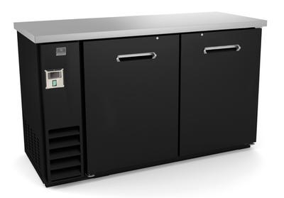 Kelvinator KCHBB60S 60" W Black Painted Steel 2 Solid Doors Back Bar Cooler - 115 Volts 0.2 HP