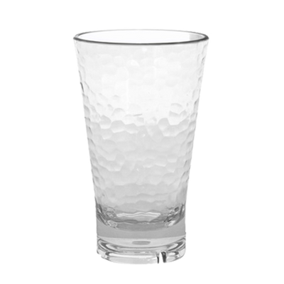 FOH AHB007CLT23 16 Oz. Clear Hammered Resin Heat Resistant Drinkwise Highball Glass (12 Each Per Case)