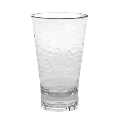 FOH AHB007CLT23 16 Oz. Clear Hammered Resin Heat Resistant Drinkwise Highball Glass (12 Each Per Case)