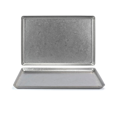 FOH DDP073ANS21 14" W x 9.5" D Stainless Steel Antique Finish Rectangular Mod Plate (4 Each Per Case)