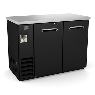 Kelvinator KCHBB48S 50" W Black Painted Steel 2 Solid Doors Back Bar Cooler - 115 Volts 0.2 HP