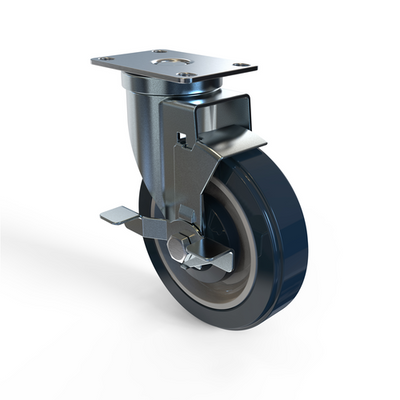 NBR Equipment 3TP-5-PU-B-TLB Polyurethane Swivel Plate Caster