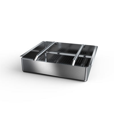 NBR Equipment PB-2030 19.3" W x 29.6" D x 5" H 16 Ga. Stainless Steel Pre-Rinse Basket with Slides