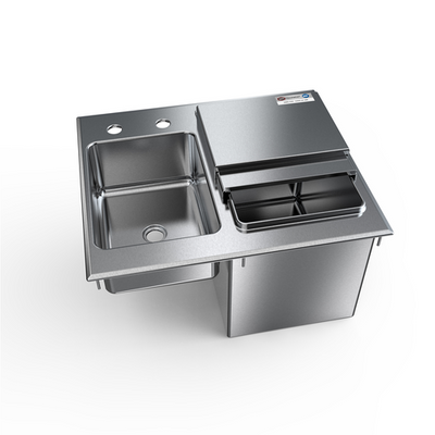 NBR Equipment DIB-2-2118 21"W x 18"D Stainless Steel Ice &amp; Water Unit