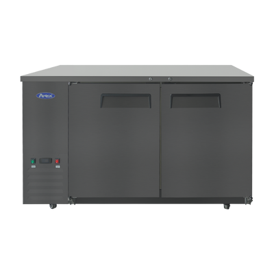 Atosa SBB59GRAUS2 57.75&quot; W Black 2-Section Solid Door Back Bar Cooler - 115 Volts