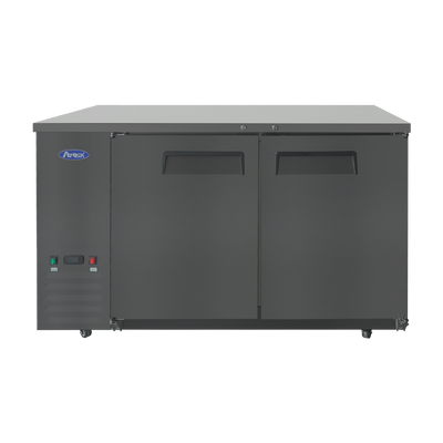 Atosa SBB59GRAUS2 57.75" W Black 2-Section Solid Door Back Bar Cooler - 115 Volts