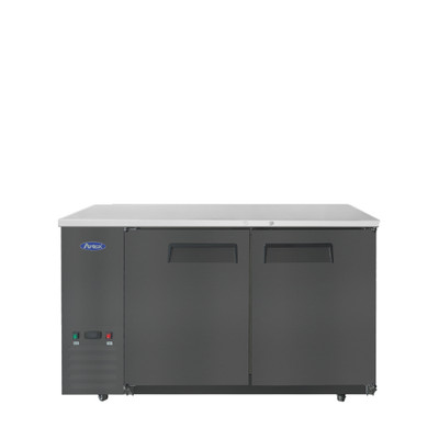 Atosa SBB59GRAUS2 57.75" W Black 2-Section Solid Door Back Bar Cooler - 115 Volts