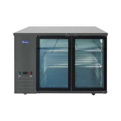 Atosa SBB48GGRAUS2 48&quot; W Black 2-Section Glass Door Back Bar Cooler - 115 Volts