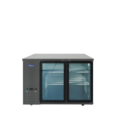 Atosa SBB48GGRAUS2 48" W Black 2-Section Glass Door Back Bar Cooler - 115 Volts