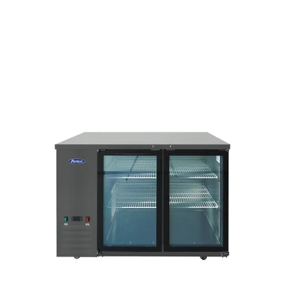Atosa SBB48GGRAUS2 48" W Black 2-Section Glass Door Back Bar Cooler - 115 Volts