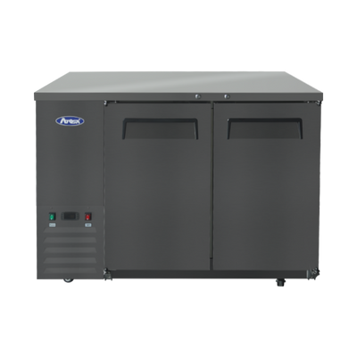Atosa SBB48GRAUS2 48&quot; W Black 2-Section Solid Door Back Bar Cooler - 115 Volts