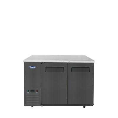 Atosa SBB48GRAUS2 48" W Black 2-Section Solid Door Back Bar Cooler - 115 Volts