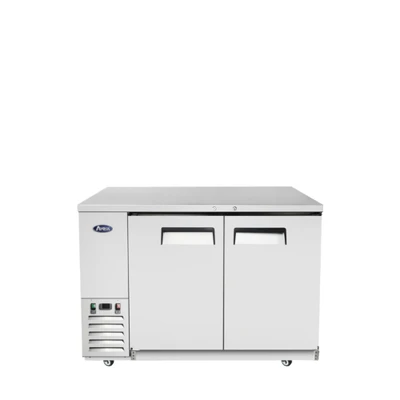 Atosa SBB48GRAUS1 48" W Stainless Steel 2-Section Solid Door Back Bar Cooler - 115 Volts
