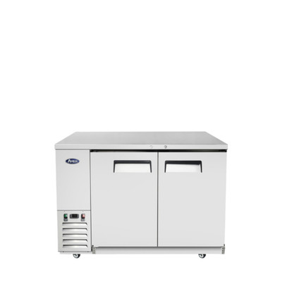 Atosa SBB48GRAUS1 48" W Stainless Steel 2-Section Solid Door Back Bar Cooler - 115 Volts