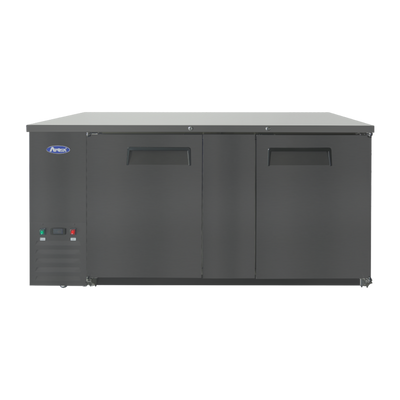 Atosa SBB69GRAUS2 68&quot; W Black 2-Section Solid Door Back Bar Cooler - 115 Volts