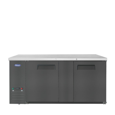 Atosa SBB69GRAUS2 68" W Black 2-Section Solid Door Back Bar Cooler - 115 Volts