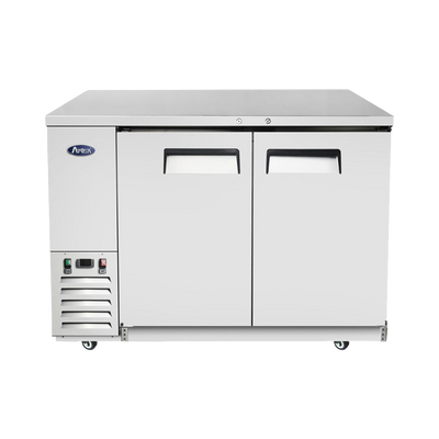 Atosa SBB59GRAUS1 57.75&quot; W Stainless Steel 2-Section Solid Door Back Bar Cooler - 115 Volts