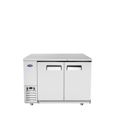 Atosa SBB59GRAUS1 57.75" W Stainless Steel 2-Section Solid Door Back Bar Cooler - 115 Volts