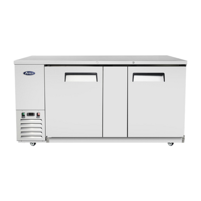 Atosa SBB69GRAUS1 68&quot; W Stainless Steel 2-Section Solid Door Back Bar Cooler - 115 Volts