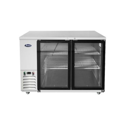 Atosa SBB48GGRAUS1 48&quot; W Stainless Steel 2-Section Glass Door Back Bar Cooler - 115 Volts