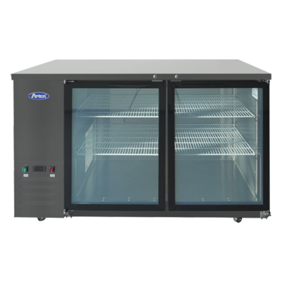 Atosa SBB59GGRAUS2 57.75&quot; W Black 2-Section Glass Door Back Bar Cooler - 115 Volts