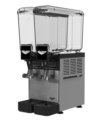 Vollrath VBBC2-37-A Double 2.1 Gal. Stainless Steel Electric Vollrath Pre-Mix Refrigerated Beverage Dispenser - 115 Volts