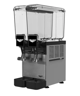 Vollrath VBBC2-37-A Double 2.1 Gal. Stainless Steel Electric Vollrath Pre-Mix Refrigerated Beverage Dispenser - 115 Volts