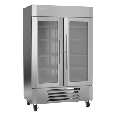Victory LSF49HC-1 46.1 Cu. Ft. Reach-In Two Section Stainless Steel Exterior UltraSpec Series Merchandiser Freezer - 115 Volts 1-Phase