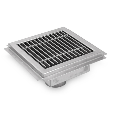 John Boos FTSG-1212 12" W x 4" H x 12" D 14 Ga Stainless Steel with Subway-Style Fiberglass Grating Floor Trough