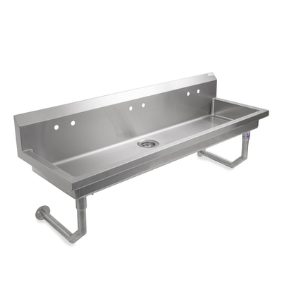 John Boos PBMSHS-W1-10020 100" W x 19.63" D x 25.81" H Stainless Steel Multi-Station Handwash Sink