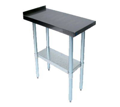 John Boos EFT8-3624 24"W x 36"D Stainless Steel Top Galvanized Legs 1.5" Backsplash Stallion Safety Edge Front Filler Table